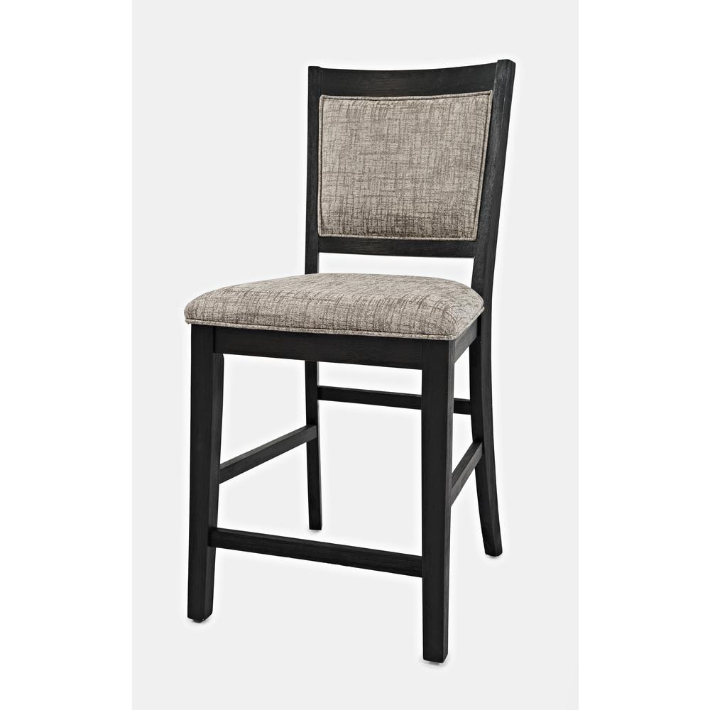 Upholstered Counter Stool - Dark Charcoal, Set of Two. Picture 7