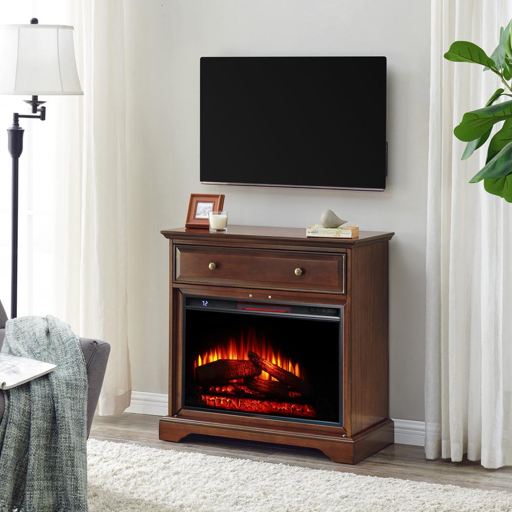 32'' Segmented TV Stand With Electric Fireplace