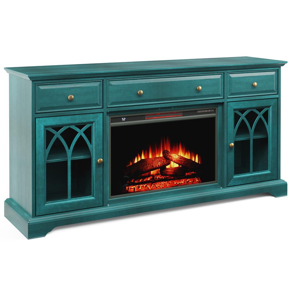 60'' Gothic Arch TV Stand With Electric Fireplace