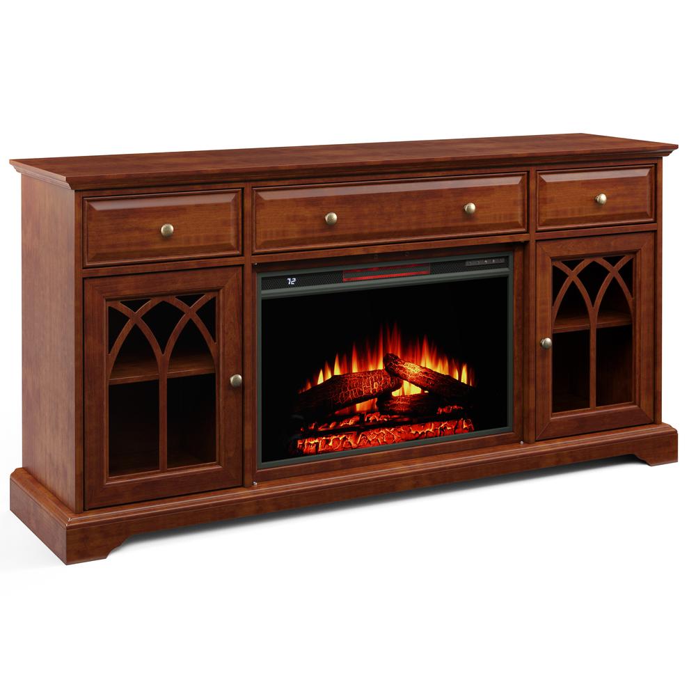60'' Gothic Arch TV Stand With Electric Fireplace