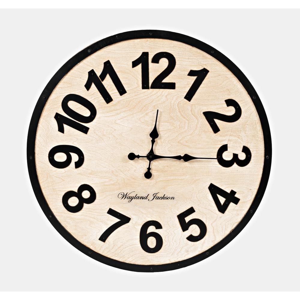Weathered White Solid Wood 24'' Clock. The main picture.