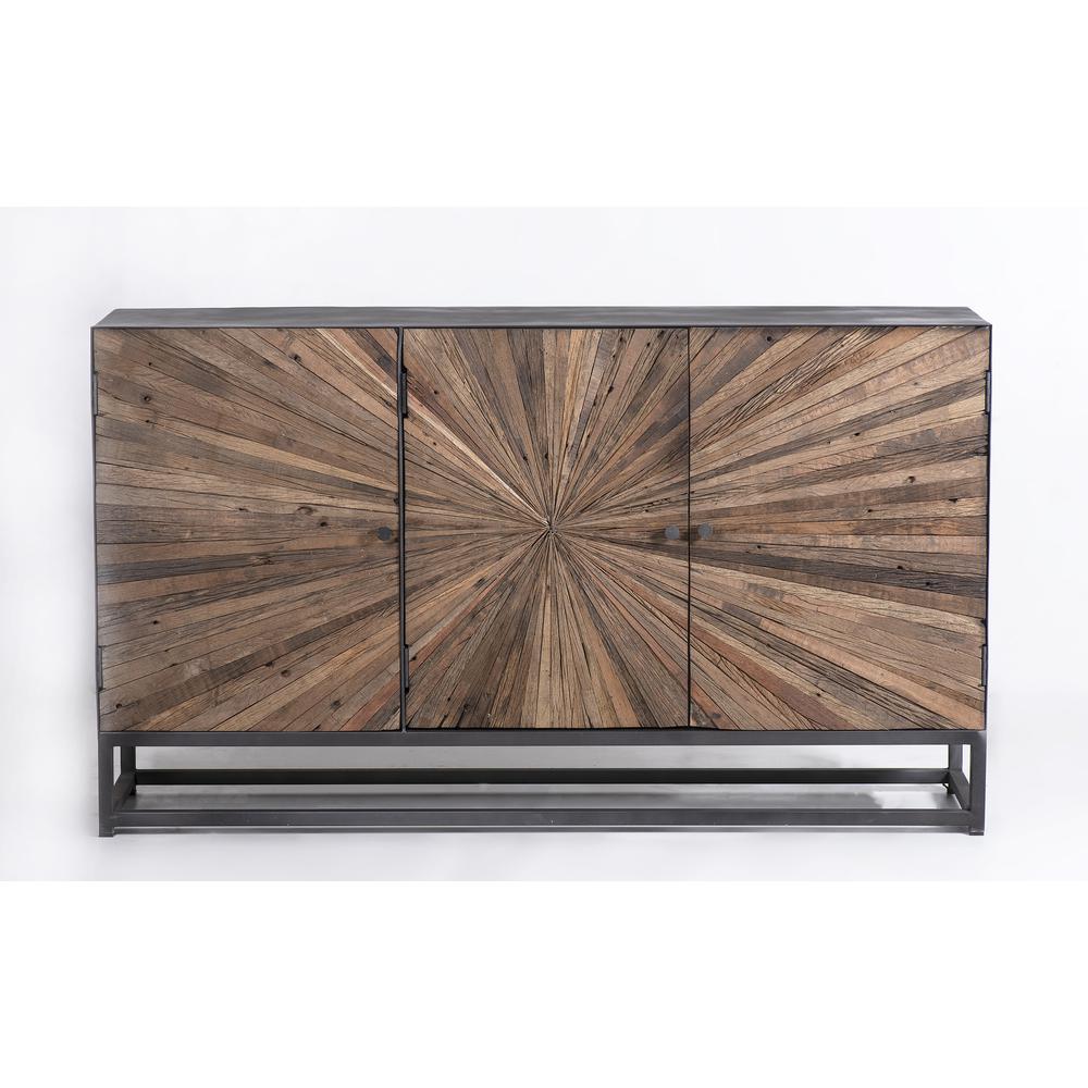 Reclaimed Wood Astral Plains 3 Door Accent Cabinet, Natural Reclaimed. Picture 1