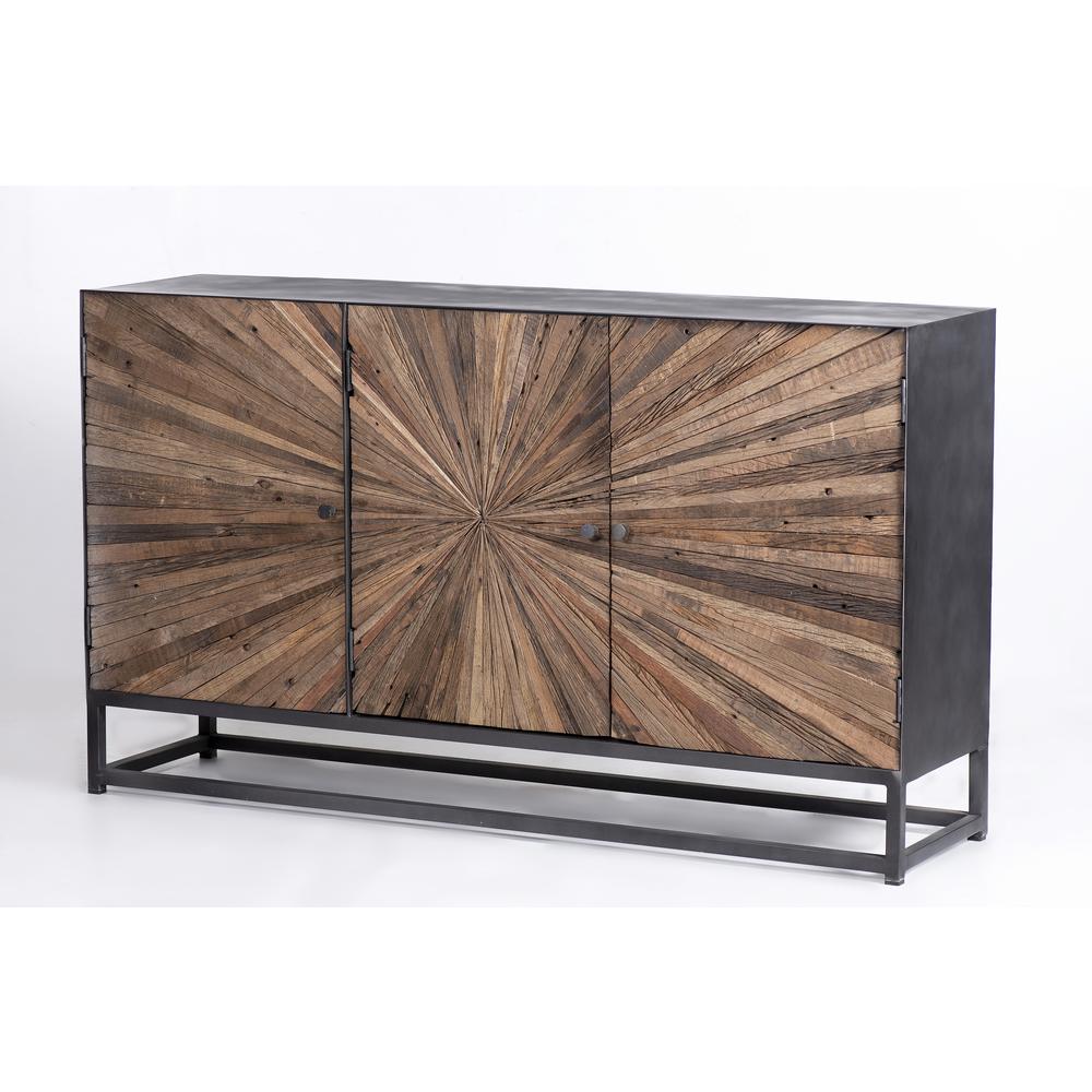 Reclaimed Wood Astral Plains 3 Door Accent Cabinet, Natural Reclaimed. Picture 7
