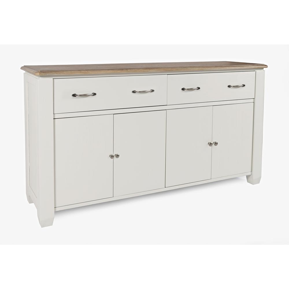 Buffet with 2 Drawers, 4 Doors Vintage White. Picture 6