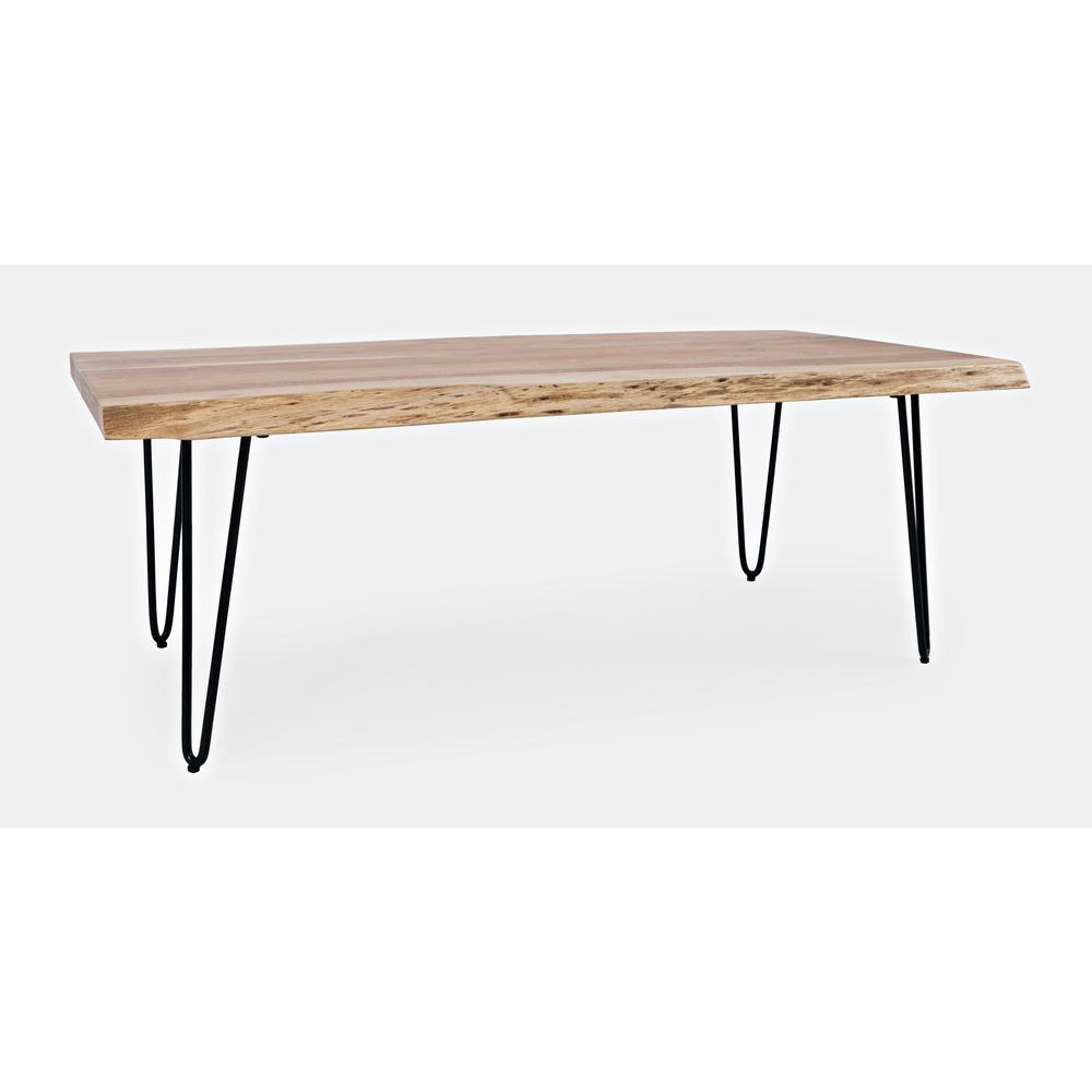 Nature's Edge 50'' Solid Acacia Coffee Table, Natural. Picture 3