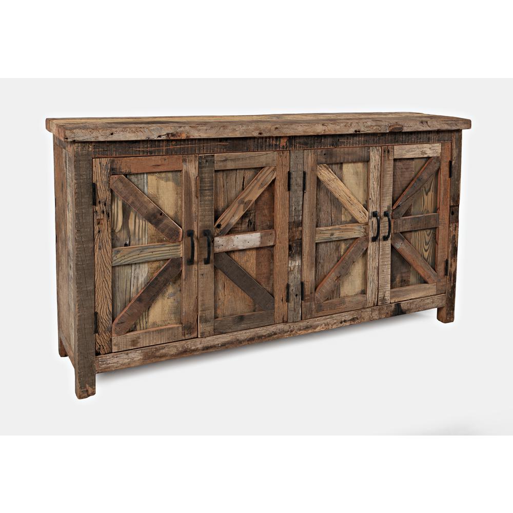 4 Door Accent Cabinet Heavily Distressed Reclaimed Wood. Picture 5