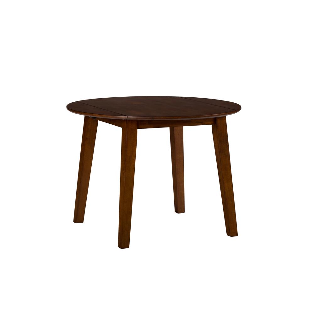 Caramel Round Drop-leaf Table. Picture 1