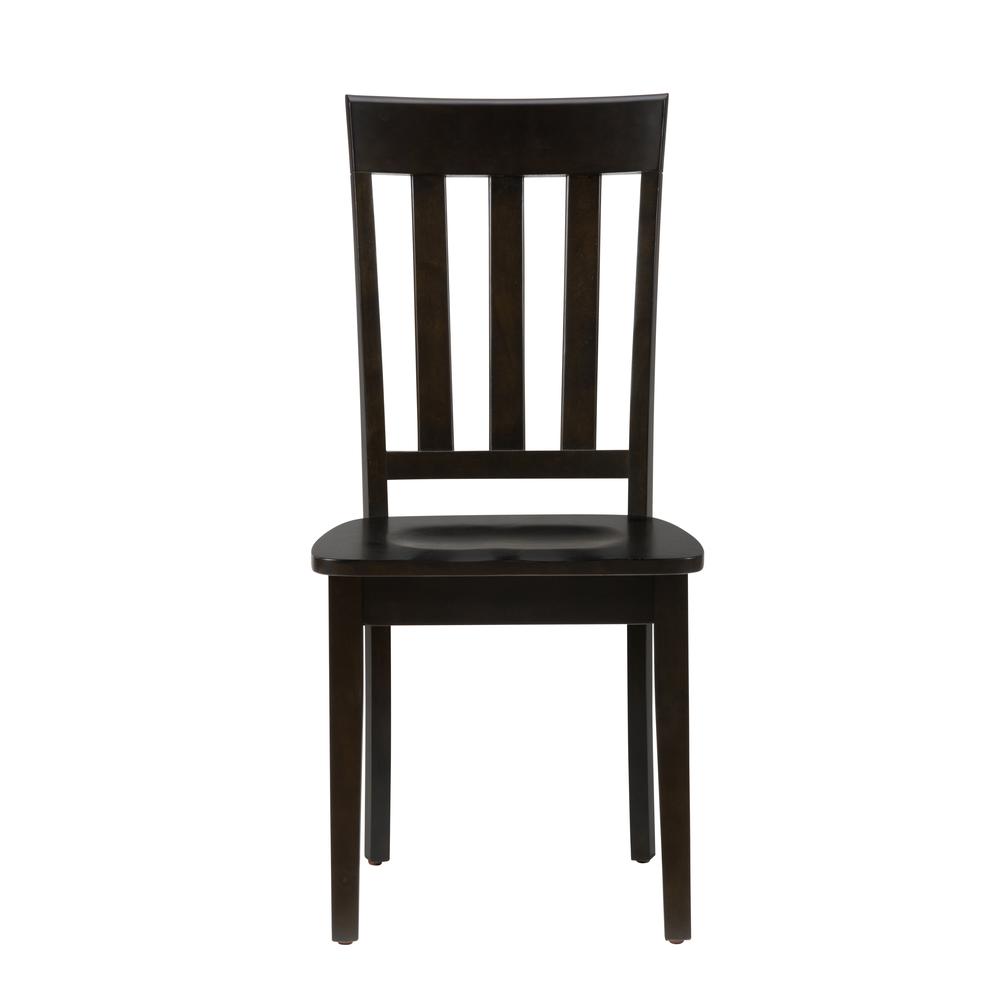 Espresso Slat Back Chair, Set of 2. Picture 4