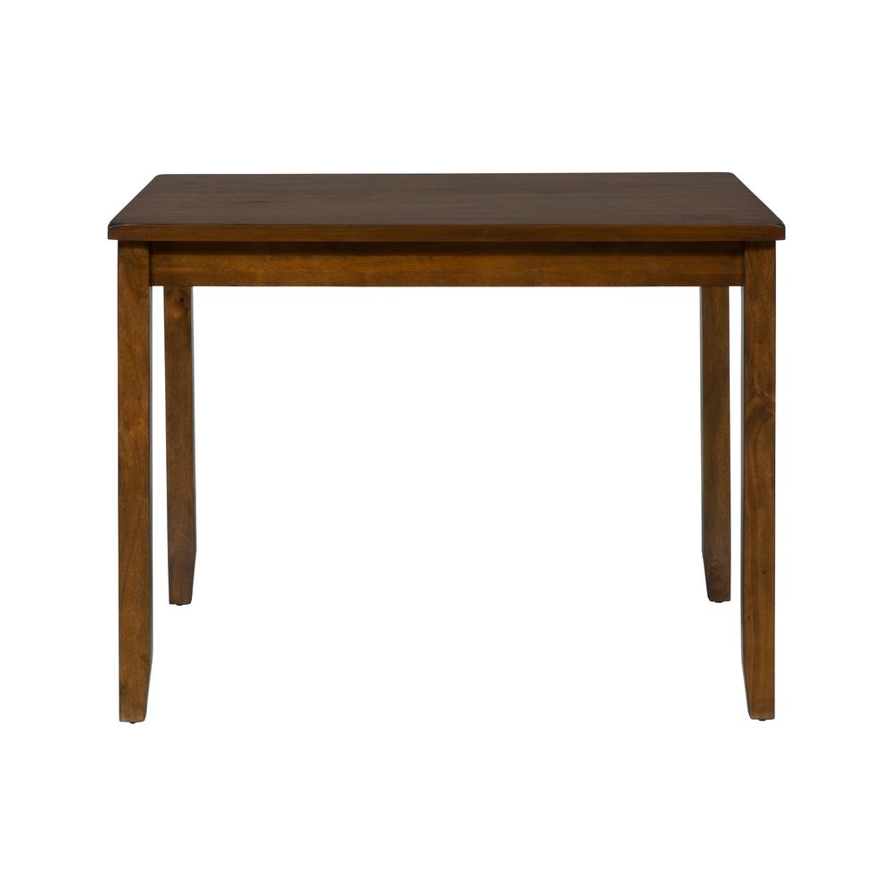 Plantation Counter Height Table and Four Faux Leather Stools- Warm Brown in Plantation Mango Finish. Picture 9