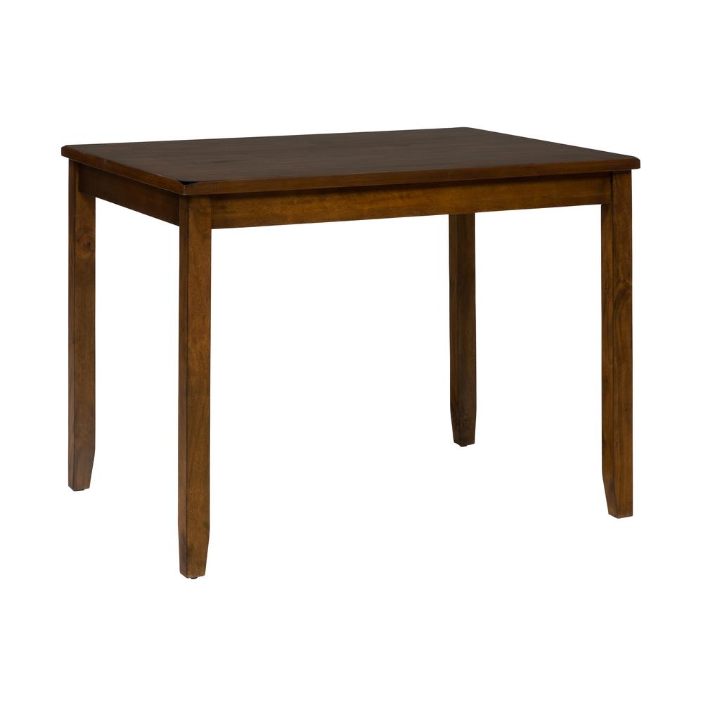 Plantation Counter Height Table and Four Faux Leather Stools- Warm Brown in Plantation Mango Finish. Picture 8