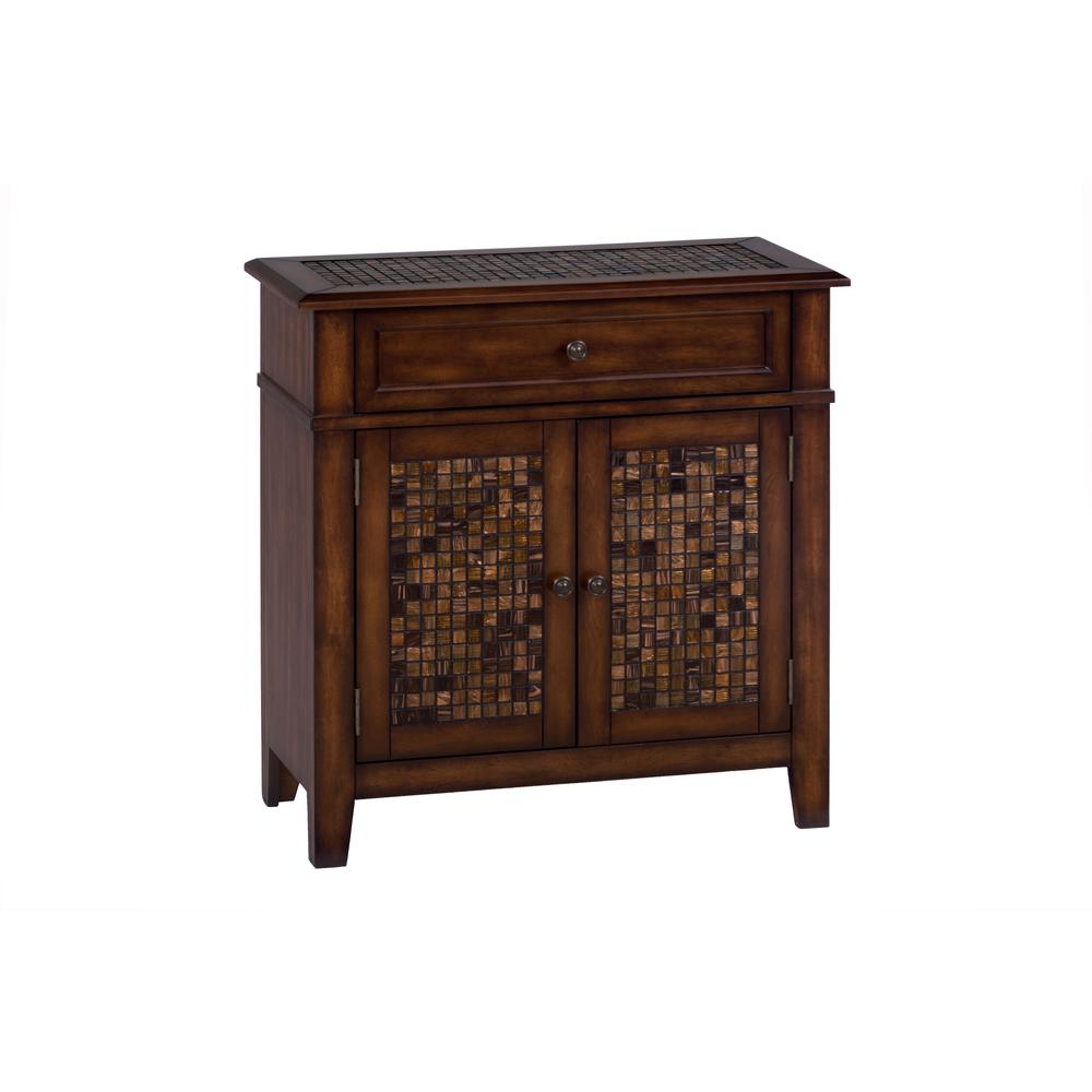 Brown Cocktail Table with Mosaic Tile Inlay. Picture 10