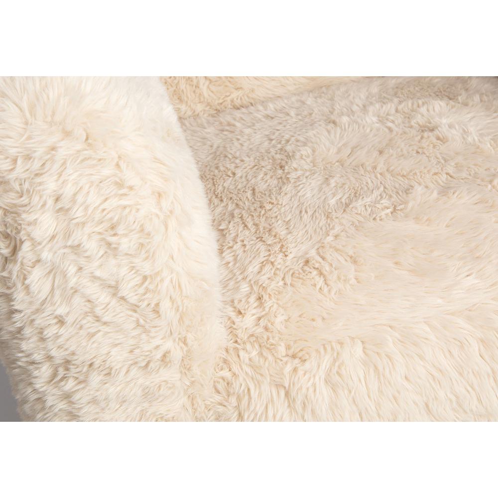 Luxury Plush Faux Fur Upholstered Swivel Accent Chair. Picture 4