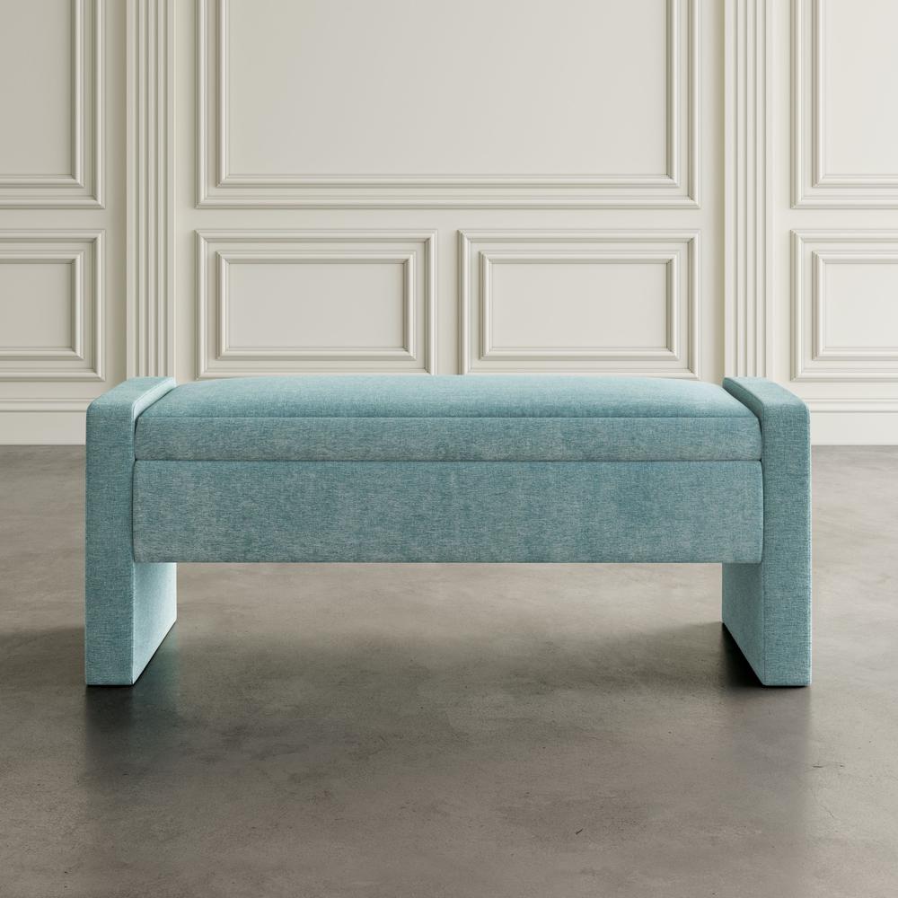 48" Contemporary Upholstered Modern Bedroom Hallway Storage Bench. Picture 13