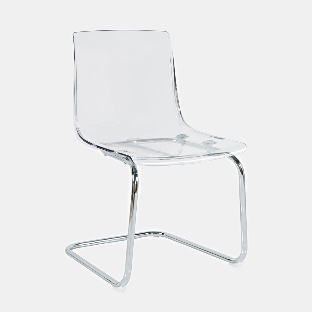 Clarity Modern Contemporary Clear Acrylic Dining Chair (Set of 2). Picture 2