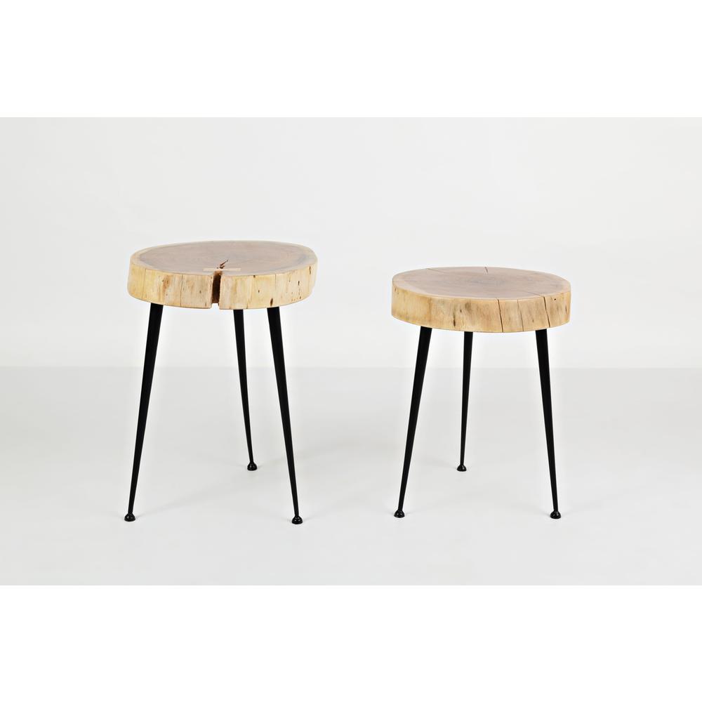 Flat-Pack Wood and Iron Accent Tables (Set of 2). Picture 7
