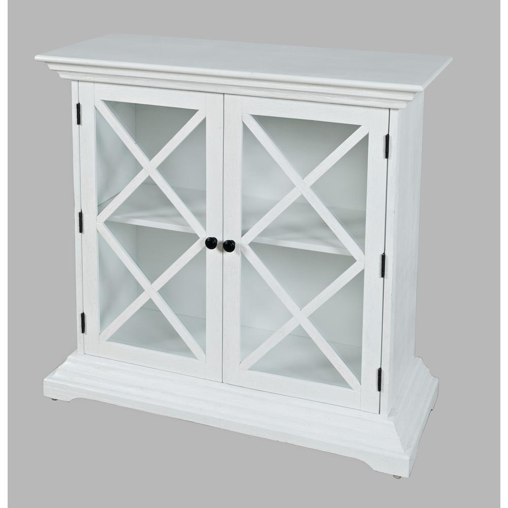 Carrington Contemporary Wire Brushed Two Door Accent Cabinet in Brushed White. Picture 6
