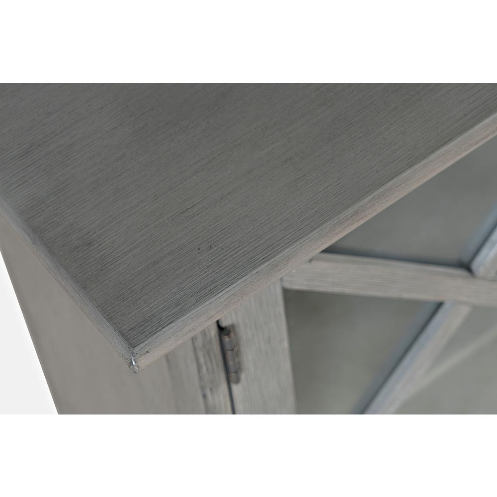 Carrington Contemporary Wire Brushed Two Door Accent Cabinet in Brushed Grey. Picture 2