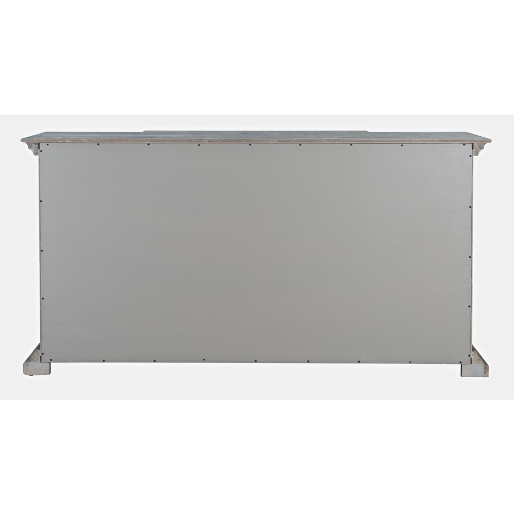 Carrington Contemporary Wire Brushed 70" Breakfront Accent Cabinet in Brushed Grey. The main picture.