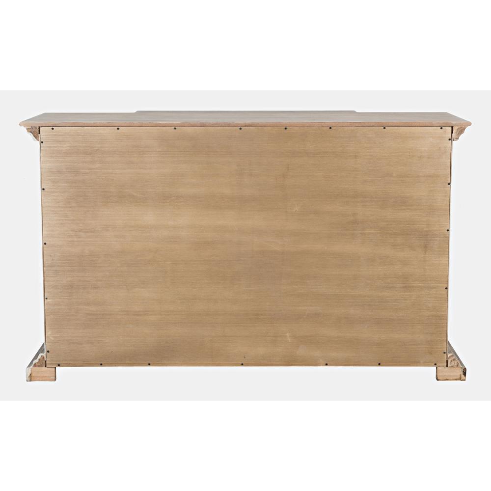 Carrington Contemporary Wire Brushed 60" Breakfront Accent Cabinet in Brushed Bisque. Picture 1