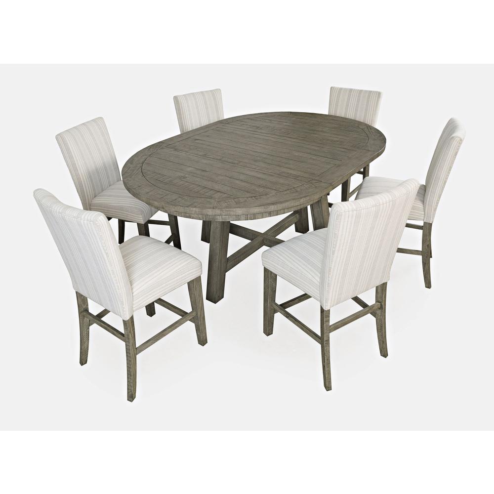 Contemporary Rustic Farmhouse Seven Piece Counter Height Dining Table Set. Picture 2