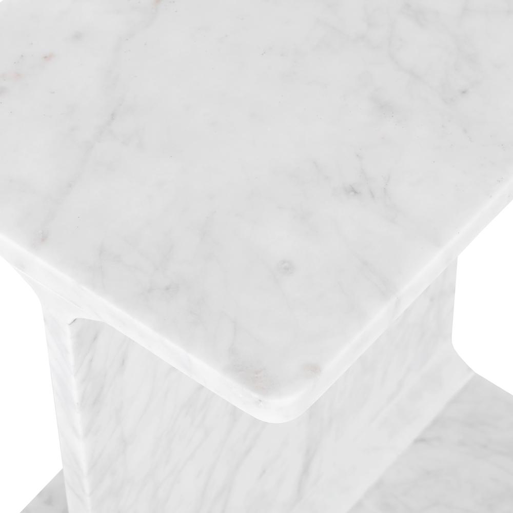 Enzo Luxury Genuine Solid Marble Icon End Table. Picture 4