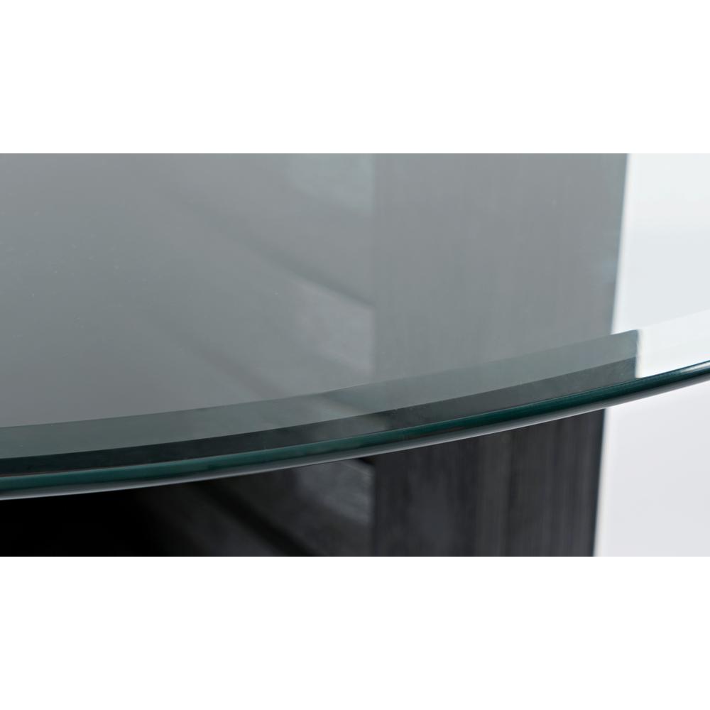 Contemporary 48" Round Counter Height Table with Glass Top. Picture 3