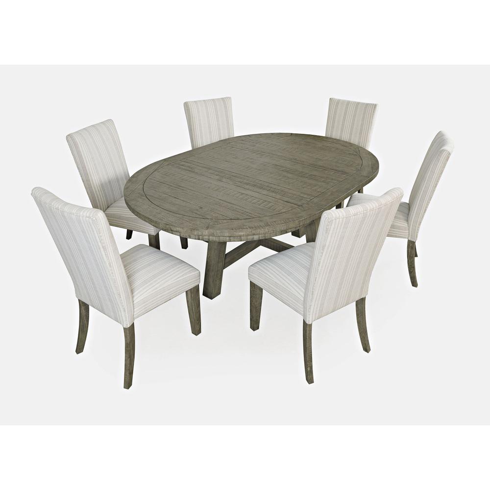 Contemporary Rustic Farmhouse Seven Piece Dining Table Set. Picture 2