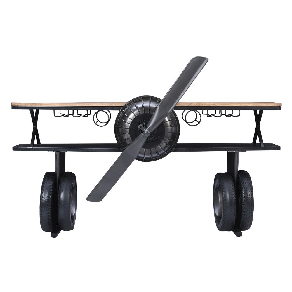 72" Airplane Bar Aviator Lounge Console Table, Reclaimed Hardware and Storage. Picture 8