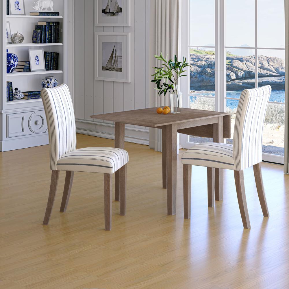 Coastal Wire-Brushed Acacia Upholstered Parsons Dining Chair (Set of 2). Picture 12