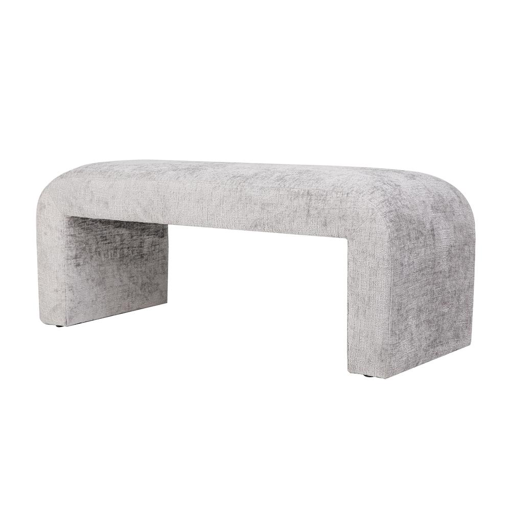 Modern Luxury Curved Upholstered Jacquard Bench - Small. Picture 2