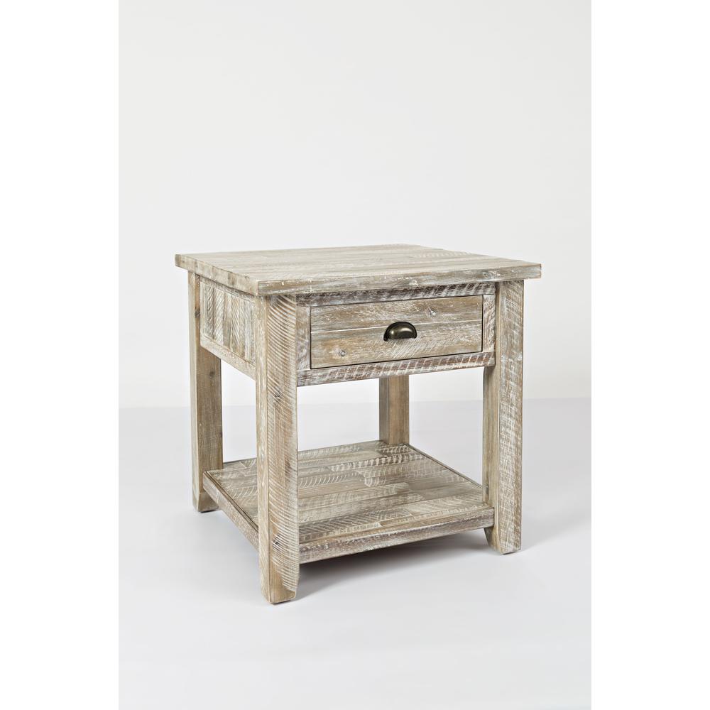 Rustic Farmhouse Distressed Acacia End Table. Picture 3