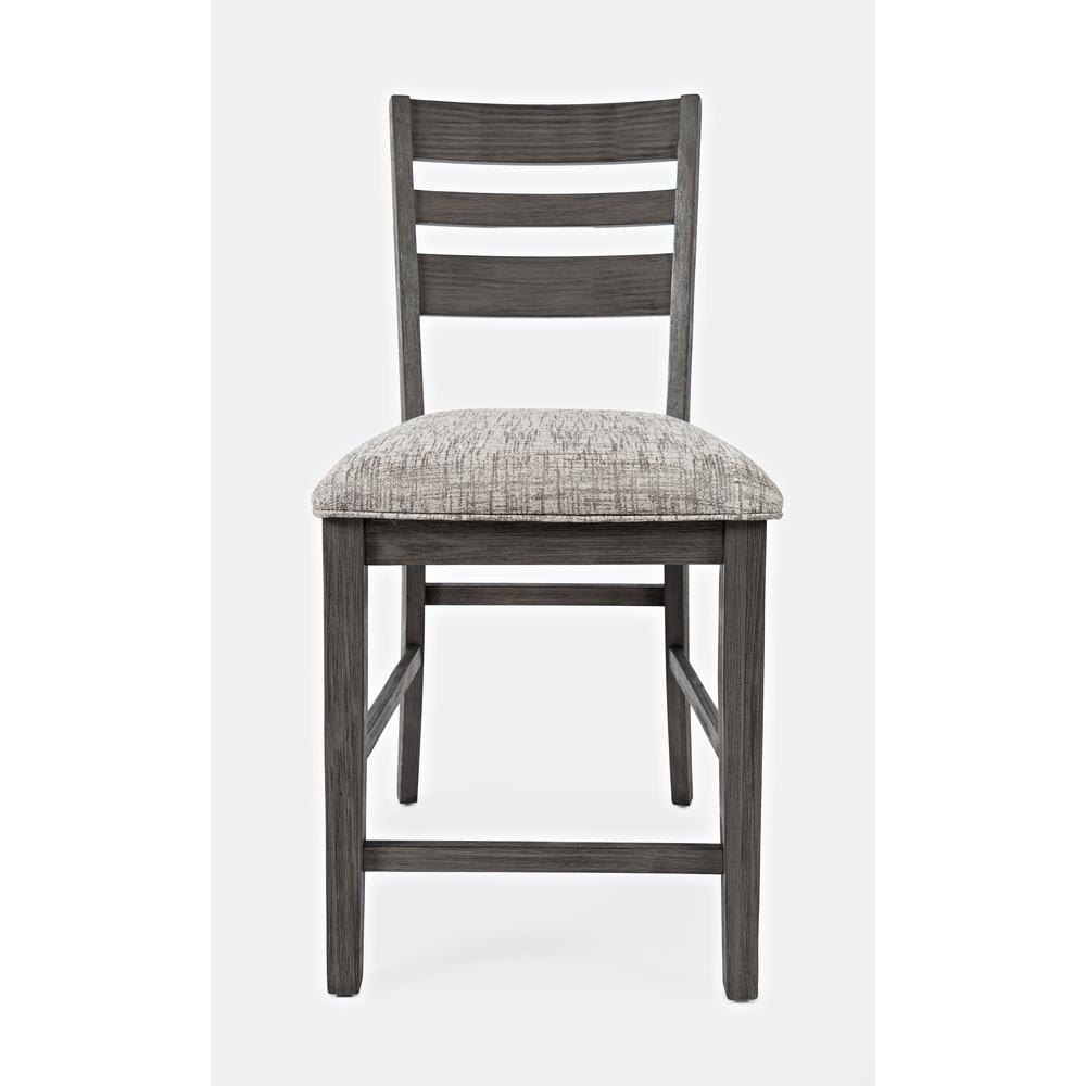 Contemporary Ladderback Upholstered Counter Stool (Set of 2). Picture 1
