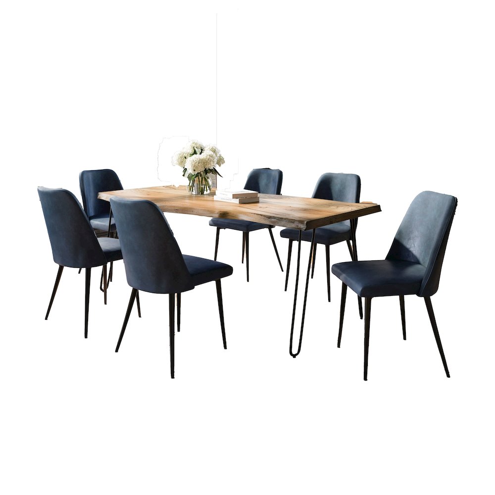 Nature's Edge Seven Piece Solid Acacia Dining Set. Picture 2