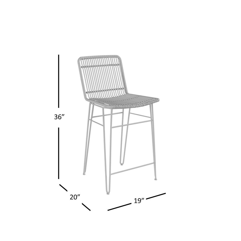 Hairpin Modern Global Rattan Counter Barstool (Set of 2). Picture 6