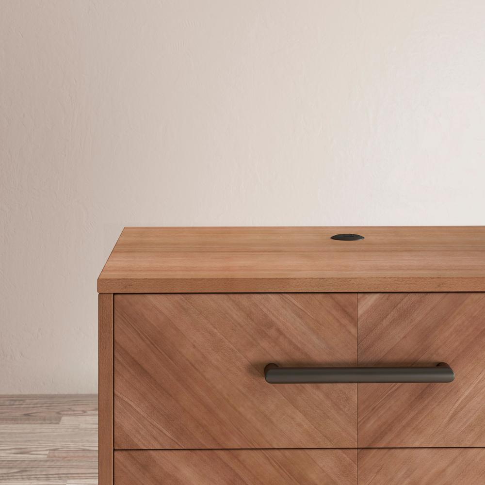 Contemporary Modern 28" USB Charging Nightstand with Drawers and Metal Hardware. Picture 12