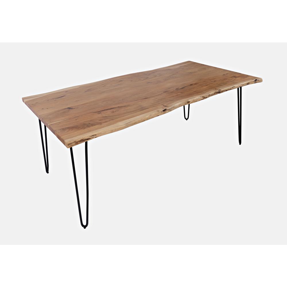 Solid Acacia 79" Modern Live Edge Dining Table. Picture 2