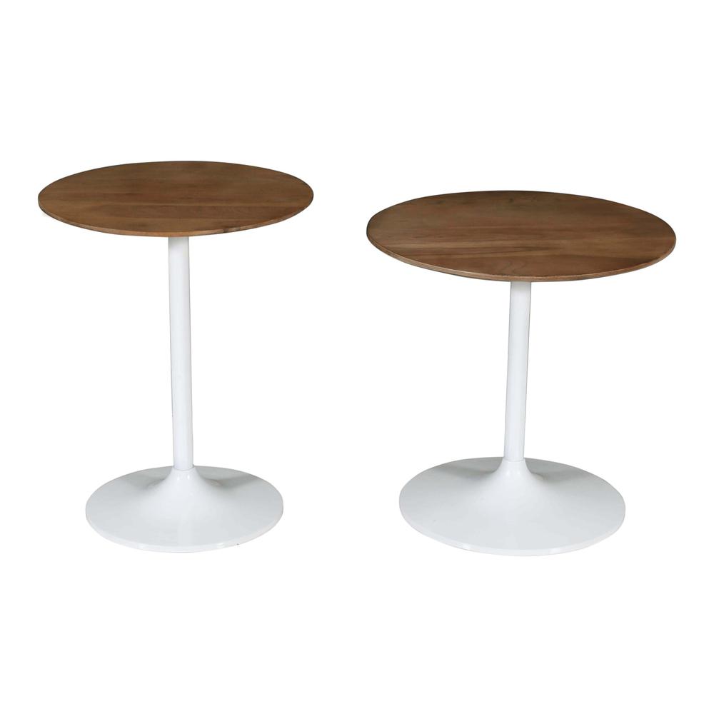 and Iron Modern Pedestal Accent Tables (Set of 2). Picture 2