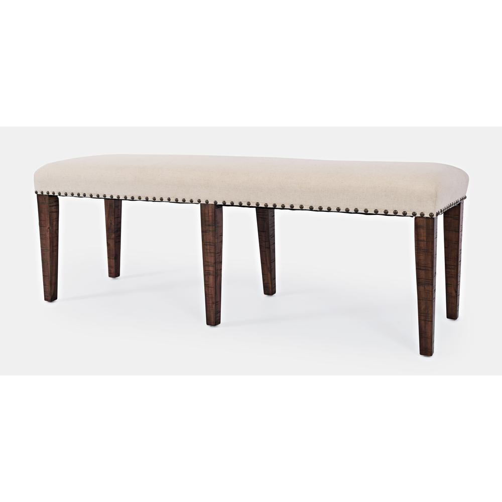 Transitional 52" Backless Upholstered Dining Bench. Picture 2