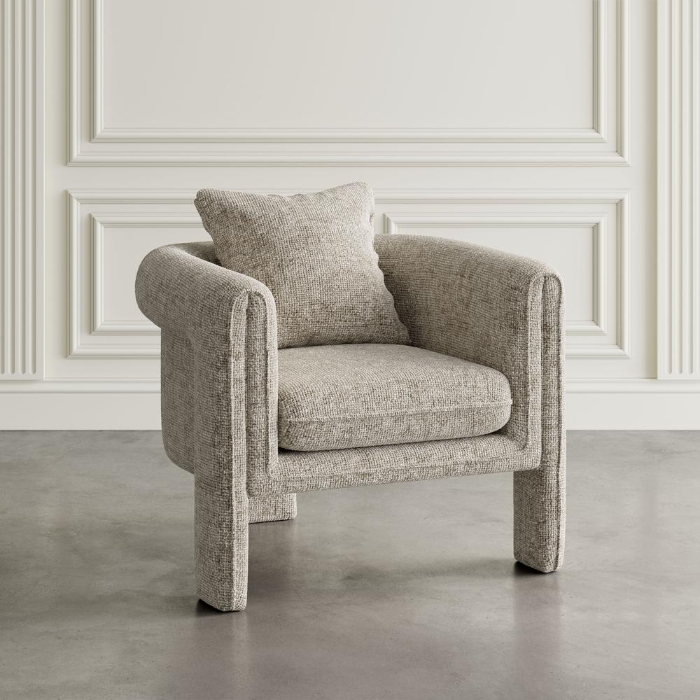 Adley Modern Upholstered Vintage Accent Armchair with Pillow. Picture 9