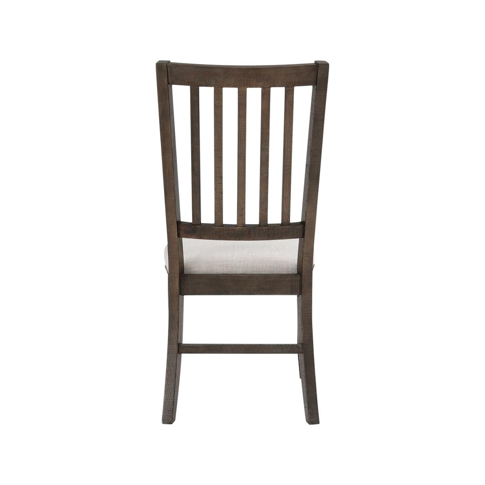 Distressed Solid Pine Upholstered Slatback Chair (Set of 2). Picture 4