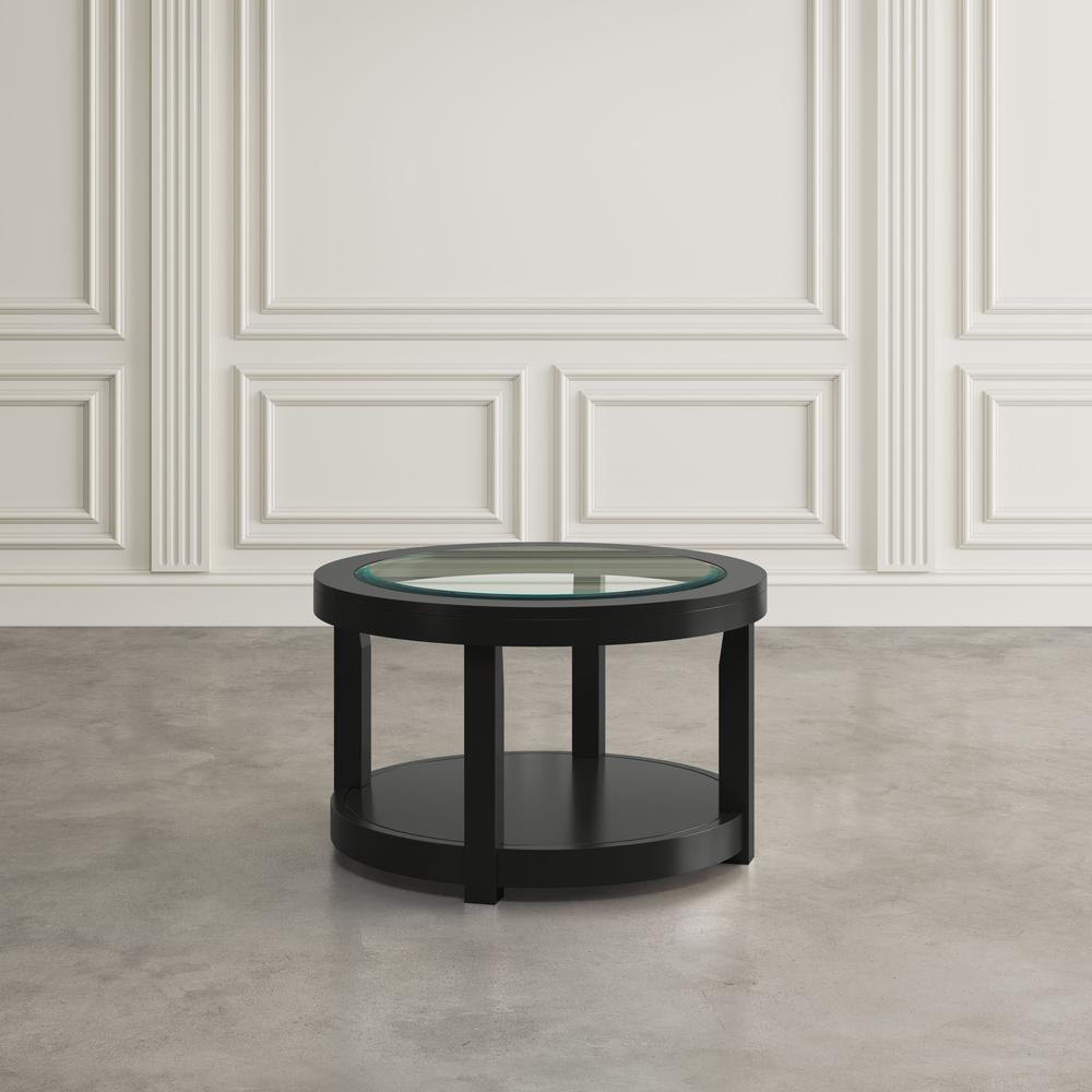 Contemporary Round Glass Inlay Coffee Table. Picture 6