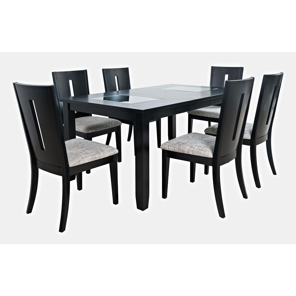 Contemporary 66" Seven-Piece Dining Set with Upholstered Chairs. Picture 1