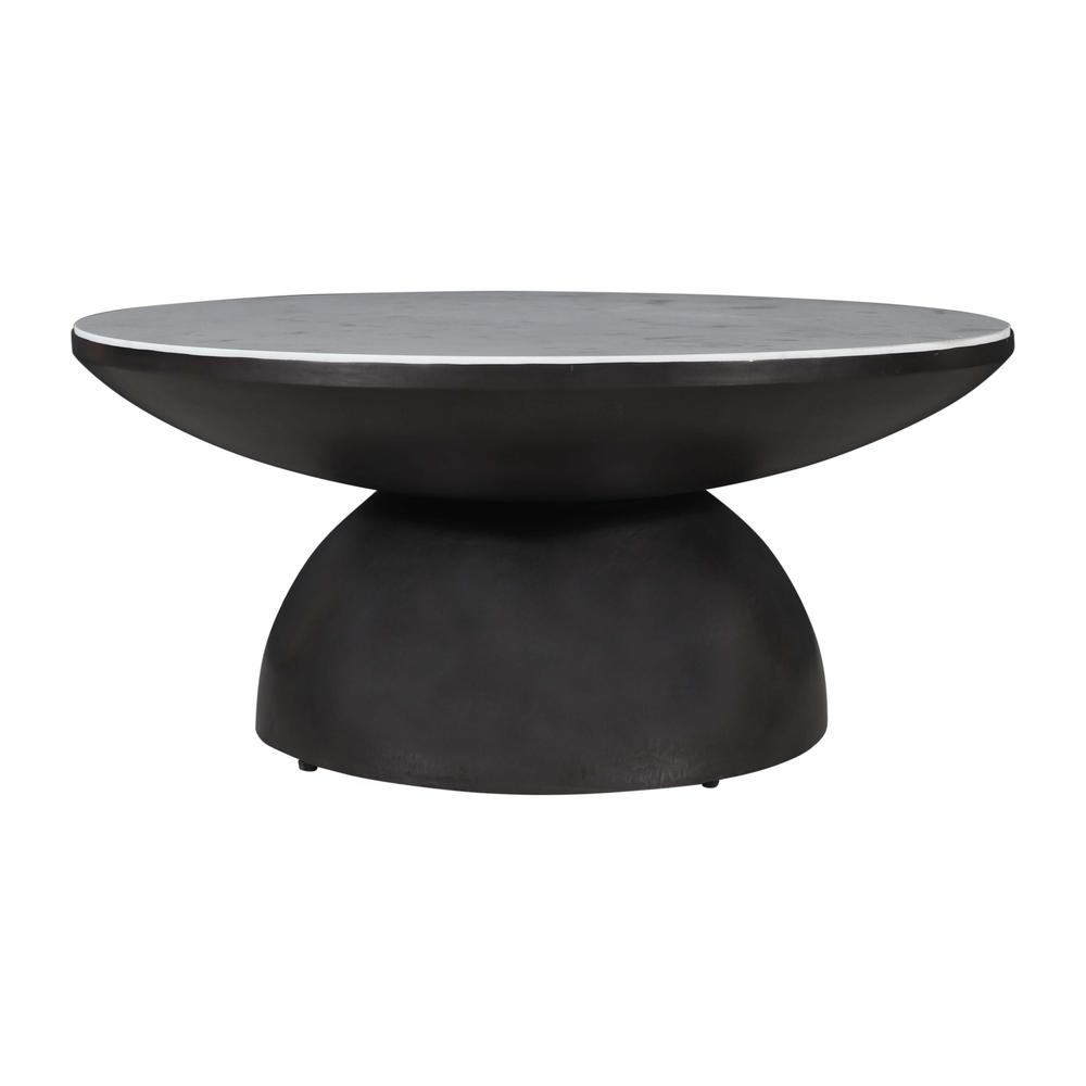 Modern Luxury Marble and Iron 35" Round Pedestal Coffee Table. Picture 1