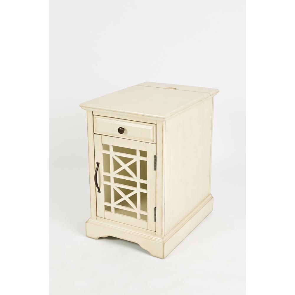 Power Chairside Table - Antique Cream. Picture 10