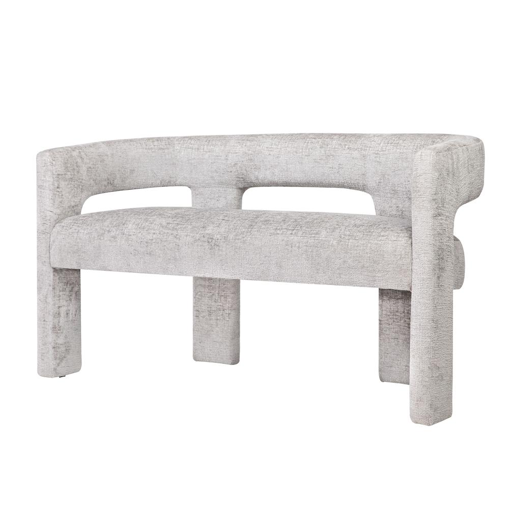 Modern Luxury Jacquard Fabric Upholstered Sculpture Bench. Picture 2