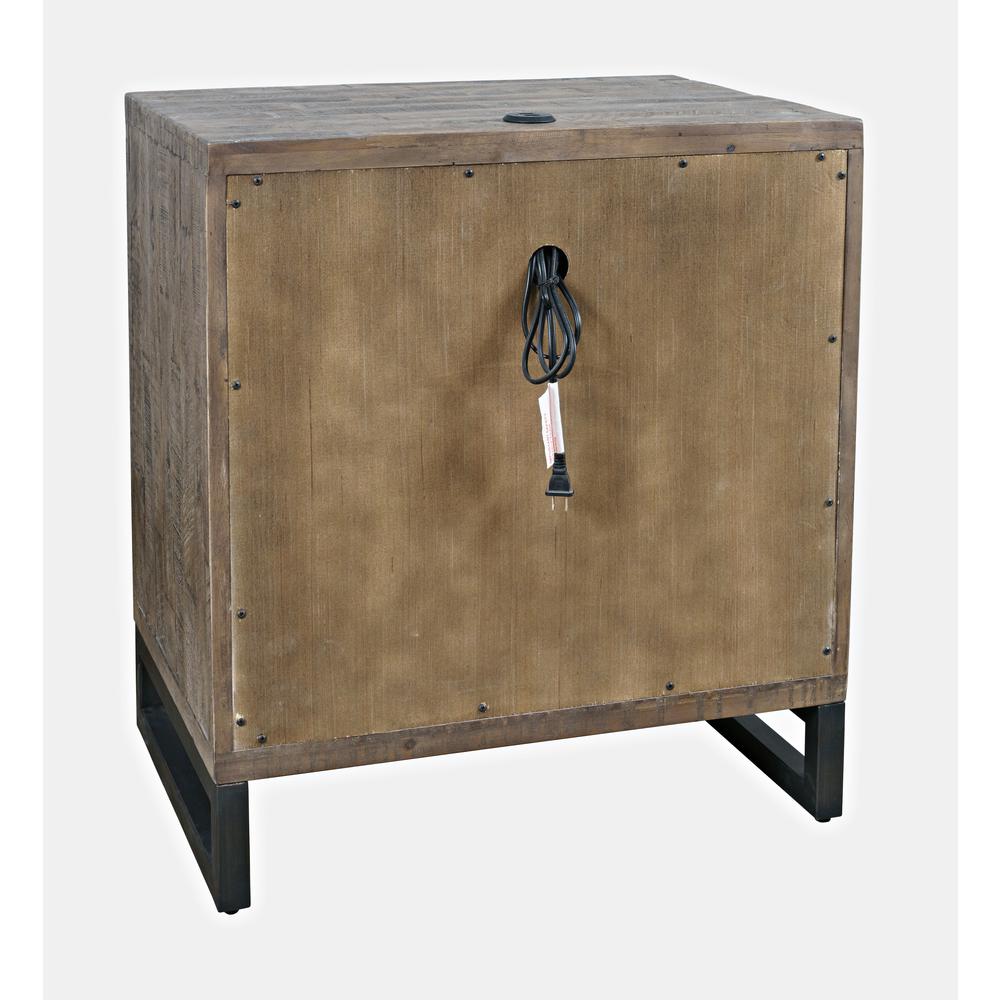 Modern Coastal 25" Distressed Acacia Nightstand with USB Charging. Picture 5