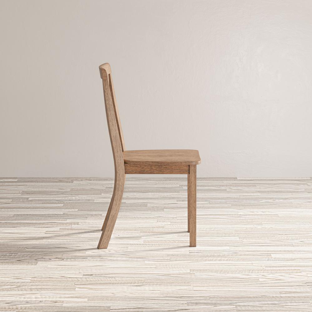 Coastal Wire-Brushed Acacia X-Back Acacia Dining Chair (Set of 2). Picture 5