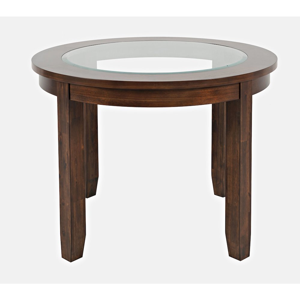 Urban Icon Contemporary 42" Round Glass Inlay Dining Table. Picture 1