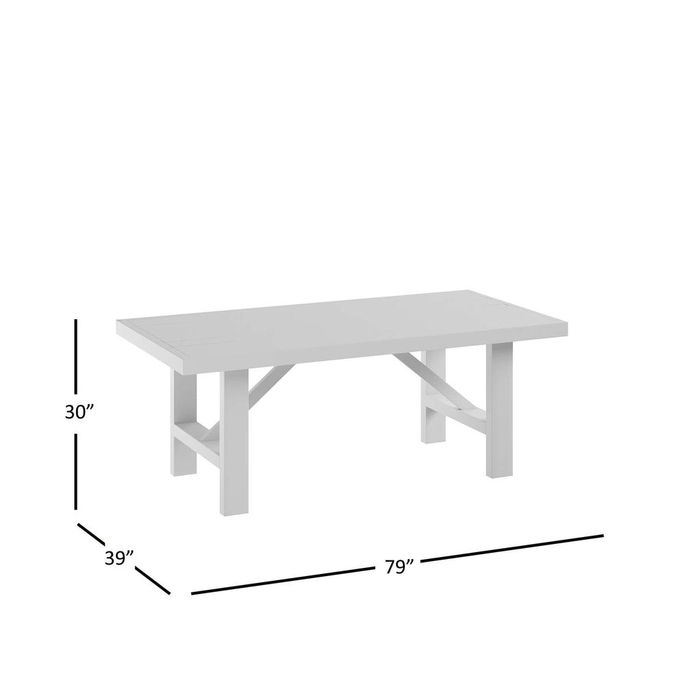 79" Distressed Rustic Solid Acacia Trestle Dining Table. Picture 5