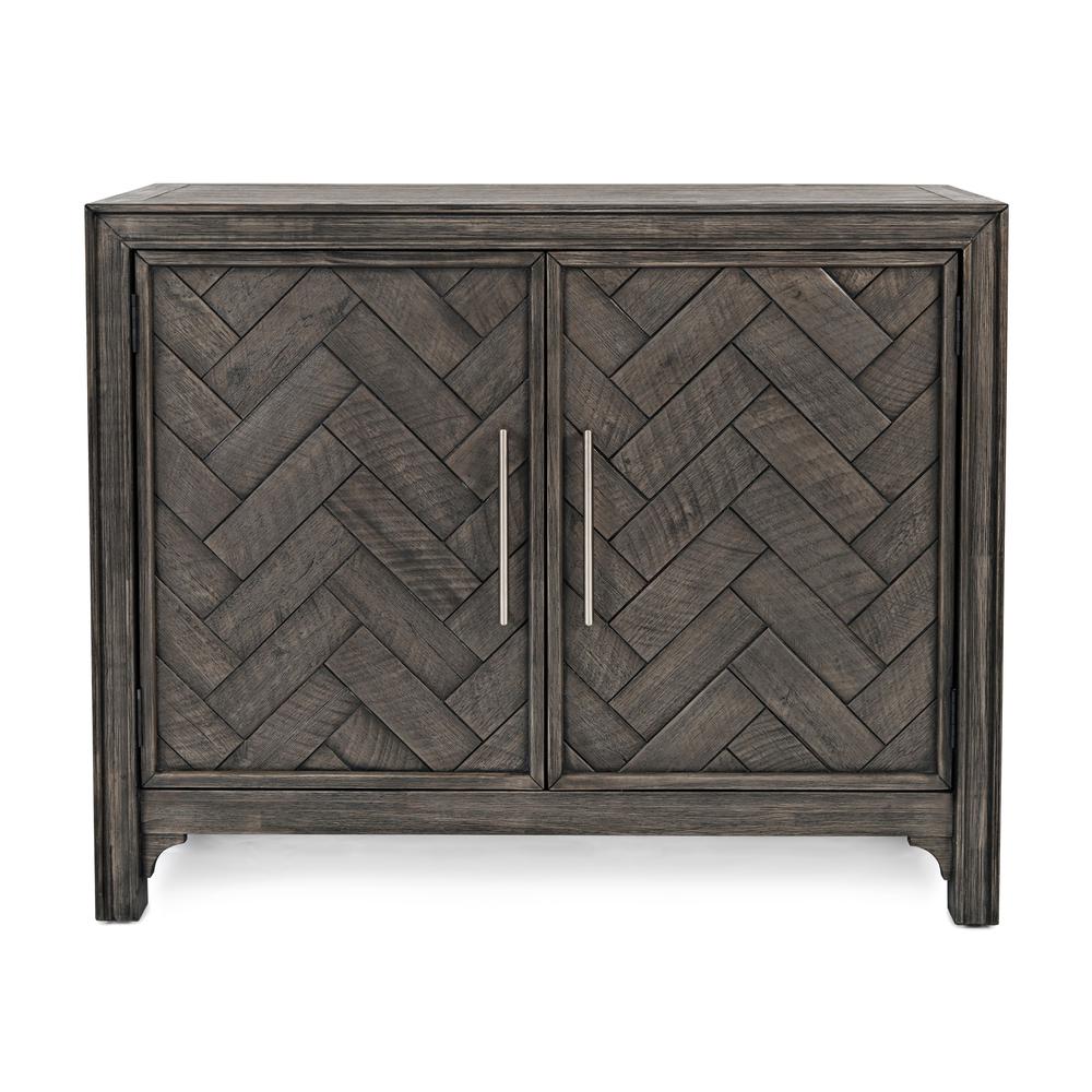Mid-Century Modern Chevron Two Door 40" Accent Chest. Picture 1